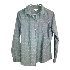 OLD Navy Charcoal Chambray Polka Dot Sz M